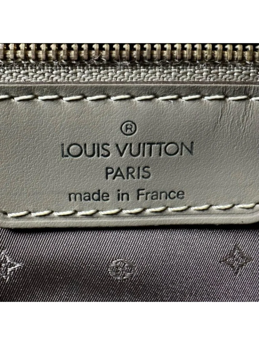 Louis Vuitton Lockit PM Handbag Leather Gray Suhali